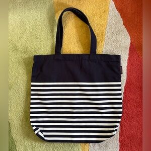 J Crew Navy & White Striped Tote Bag